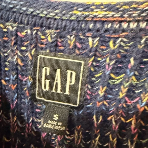 GAP 100% Cotton Rollneck Shaker Sweater Northern Lights Multicolor Small - Picture 4 of 6